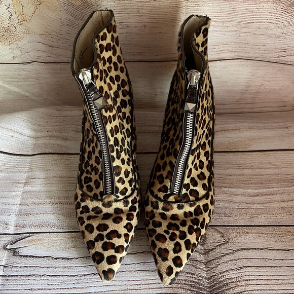 Michael Kors leopard haircalf ankle booties 8.5 - Picture 3 of 7